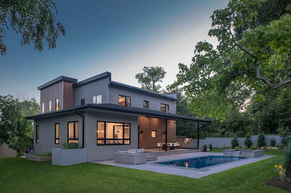 Modern Style Custom Home with Solar Panels by AV Architects and Builders in Arlington Virginia Northern Virginia Custom Home Builders