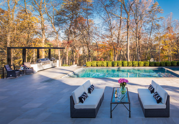 Pool at Modern Custom Home in Great Falls Virginia Northern Virginia by AV Architects and Builders