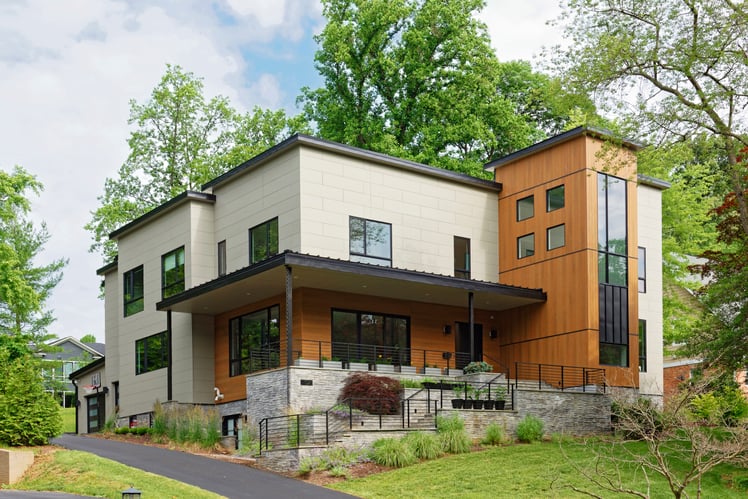 Modern Style Custom Home on a Hill by Design-Build Firm AV Architects and Builders in McLean Virginia Northern Virginia Custom Home Builders The Hill House