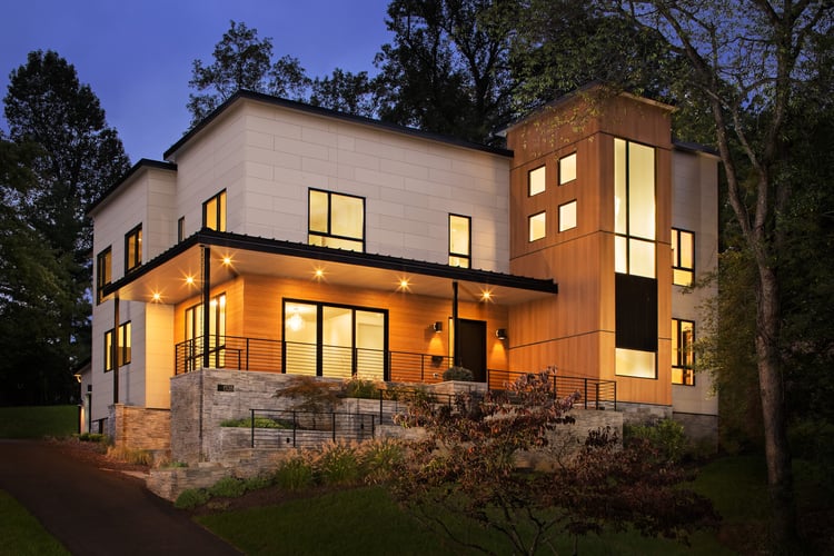 Modern Style Custom Home on a Hill by Design-Build Firm AV Architects and Builders in McLean Virginia Northern Virginia Custom Home Builders The Hill House