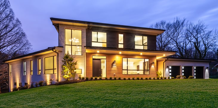 Modern Style High End Luxury Custom Home by Design Build Firm AV Architects and Builders in Great Falls Northern Virginia