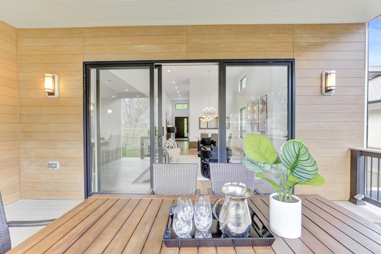 Main Level Living Modern Custom Home by AV Architects and Builders in Northern Virginia Falls Church Tysons Corner Luxury Living Room Great Room Open Concept Floor Plan