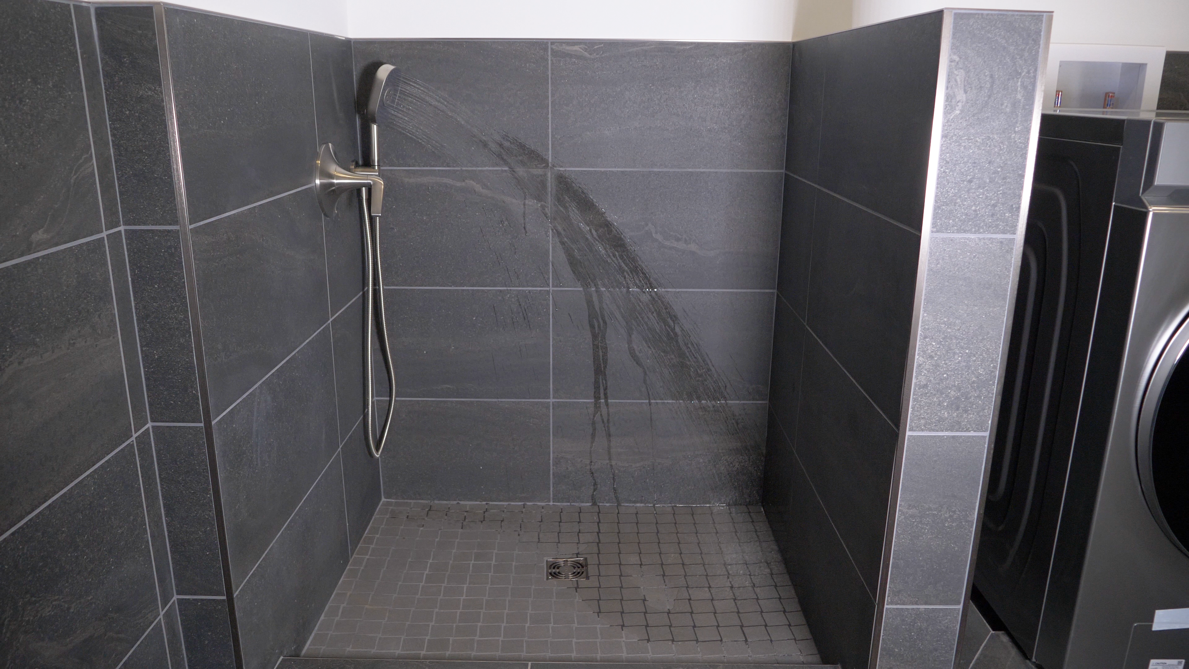 Pet Shower Dog Wash in Modern Style High End Luxury Custom Home by Design Build Firm AV Architects and Builders in Leesburg Virginia Northern Virginia Custom Home Builders