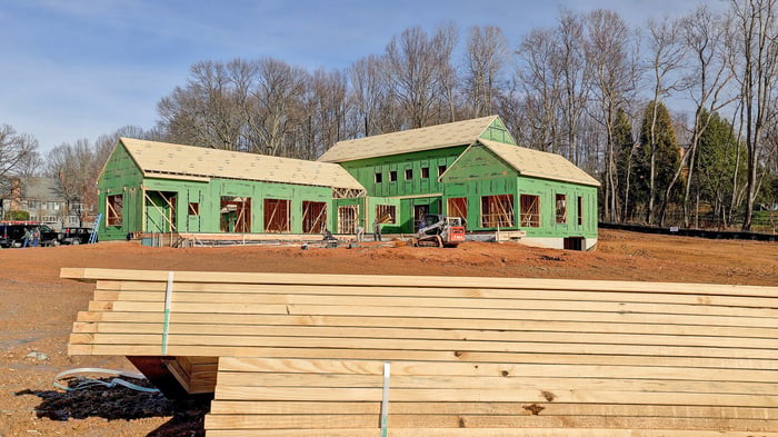 Construction Site of New Modern Custom Home Development by AV Architects and Builders in Great Falls Northern Virginia